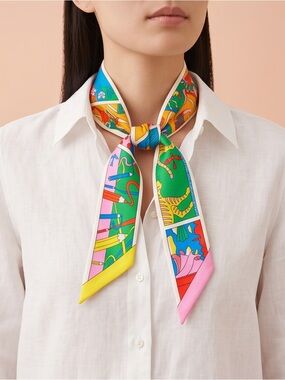 Hermes Factory Suite Colourful Twilly